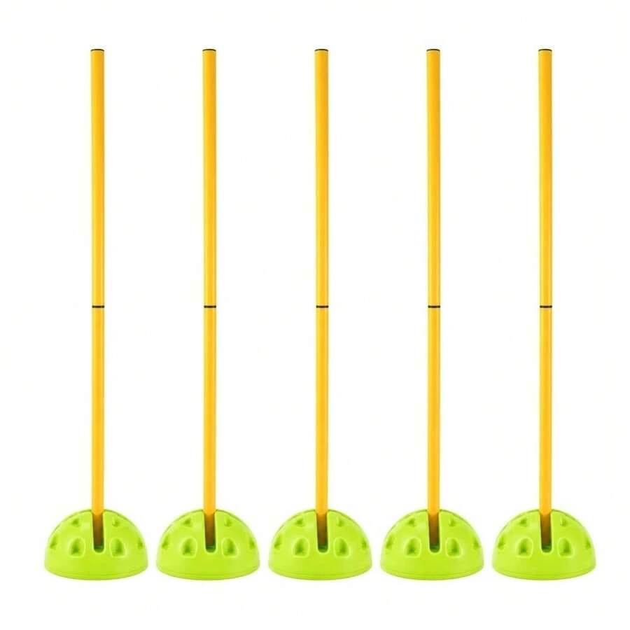 5Pcs Agility Training Set Removable ABS Splicing For Speed Footwork & Lateral Drills Portable Slalom Training Equipment For Football Rugby Baseball Field Hockey & Team Sports - Green - View 1