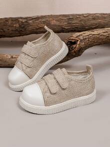 1 Pair Khaki Baby Toddler Soft Toe Cap Protective Casual Sports Skate Shoes, Hook And Loop Easy On/Off Design, Soft Sole Walking Shoes, Suitable For All Seasons, School, Campus, Daily, Outdoor, Leisure, Travel, Kids Shoes - Khaki - View 6