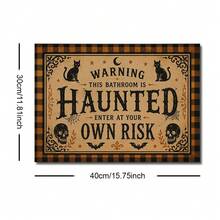 1 pieza Póster de lienzo con marco/sin marco con cita divertida de baño embrujado, estilo vintage, gótico, Halloween, Dark Academia, Cottagecore, impresión de arte de pared, decoración de temporada espeluznante de otoño, pintura para baño, inodoro, dormitorio, decoración del hogar moderno - A - Ver 12