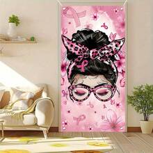 2D Door Banner, 1pc, Breast Cancer Awareness Door Banner, Breast Cancer Party Charity Party Door - Breast Cancer Prevention - View 8