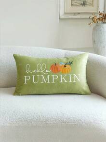 1/2/4件感恩節抱枕套 Hello Pumpkin 字母裝飾枕套 單面無刺繡 適用沙發、客廳、臥室家居裝飾 不含枕芯 - 彩色 - 查看 5