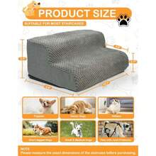 Dog Ramp For Stair, High Density Foam Dog Ramp For Stair, Non-Slip Pet Steps With Low Angled For Dog Paws For Any Staircase Pet Ramp For Small Dogs Senior Pets Injured Dogs Gray, 4 Pack - Gray - View 4