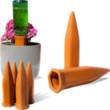2pcs Clay Vacation Plant Watering Spikes, Wine Bottle Watering Stakes, Slow Release Plant Watering Nails, Automatic Watering Device For Indoor And Outdoor Plants - Multicolor - View 8