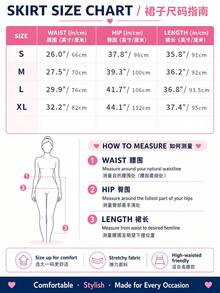 EARO 女款格紋印花復古休閒通勤裙 春季 棕色 - 棕色 - 查看 8