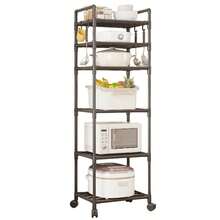 6 Tier Racking Heavy Duty Shelving Storage Shelves With Wheels Bathroom Kitchen - Black - View 9