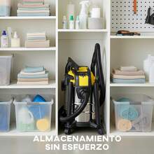 HOMCOM Aspirador en Seco y Húmedo 3 en 1, 1200W, Aspiradora con Función de Soplador, Manguera 2 m, Depósito Inoxidable 20L, Triple Filtro, Boquilla para Suelos y Ranuras, Amarillo - Enchufe EU Tipo F(220-240V) - Ver 5