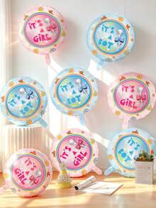 8pcs Baby Theme Balloon Set, 18 Inch Round Balloons For Boys And Girls, Suitable For Birthday Party, Baby Shower, Baptism, Gender Reveal, Welcome Baby Party Decoration - Multicolor - View 4