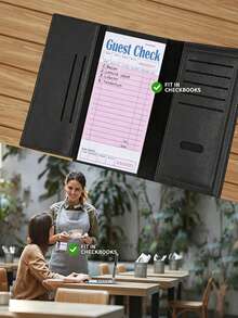 1/4/8 Pack Pink Customer Check Bill Book, Suitable For Waiters/Waitresses, Server Notepad, Restaurant Billing Paper, 50 Sheets Per Pack, 200 Sheets Total,Horizontal/Vertical Layout For Time Tracking, Accounting, Inventory Management Activity Planning - Multicolor - View 6
