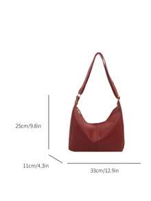 New Large Tote Bag For Women, Fashionable Design Shoulder Bag With Premium Texture - Red - View 5