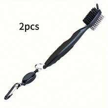 1/2pcs Double-Sided Golf Club Cleaning Brush With Retractable Hook, Portable Golf Course Accessory, Multi-Function Ball Brush, Golf Sports Accessory, Outdoor Sports Equipment, Golf Gift - One Size Fits All - View 15