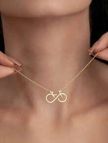 suteyi Bicycle Necklace Infinity Symbol Bike Pendant Minimalist Cyclist Jewelry Bicycle Necklace Cycling Enthusiast Necklace Cyclist Gift - Multicolor - View 2