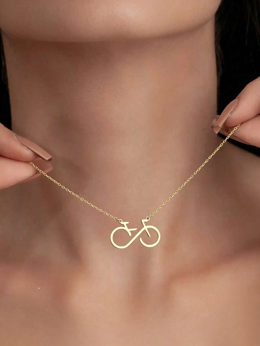 suteyi Bicycle Necklace Infinity Symbol Bike Pendant Minimalist Cyclist Jewelry Bicycle Necklace Cycling Enthusiast Necklace Cyclist Gift