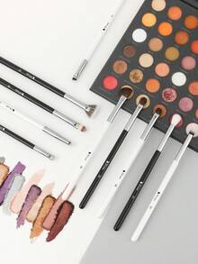 DUcare 10pcs Eyeshadow Makeup Brush Set, Precise Application, Blending, Crease And Highlight Essential Eye Brushes - Black and White - View 2