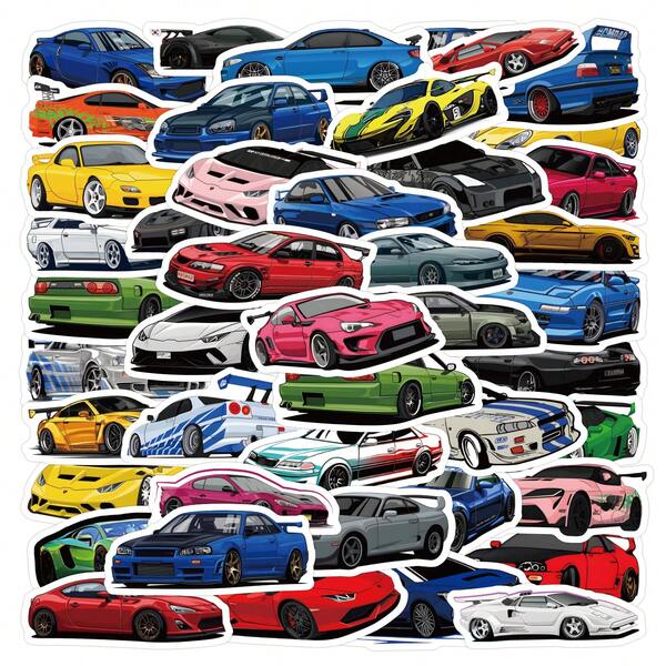 62PCS JDM Japanese Car Poster Stickers Car Modification Culture , Suitable For Envelope Stickers, Car Decoration, Party Decoration, Label Stickers, Self-Adhesive Stickers, Suitable For Scrapbooks, Laptops, Luggage, Guitars