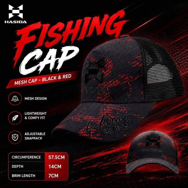 HASIDA Men's Fishing Sun Hat, UV Protection, 3 Colors Available, Summer Outdoor Lure Fishing Accessory