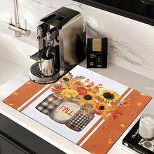 (Hot !!) 1PC Thanksgiving Floral Pattern, 2D Flat Stove Protector Mat And Non-Slip Heat-Resistant Rubber Stove Cover Mat Suitable For Induction Cooktop, Glass Stove And Multi-Function Anti-Scratch Mat, Also Best Choice For Oven, Washing Machine, Dryer And Kitchen Decor. - Multicolor - View 9