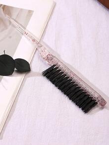 Glitter Transparent Acrylic Rat Tail Comb Hair Brush, Dense Tooth Nylon Volumizing Backcomb, Fine Point Hair Parting Braiding Tool, Root Lift High Crown Styling Brush, Suitable For Salon Stylists, Women Girls, All Hair Lengths And Curls, Daily Travel Use - Multicolor - View 11