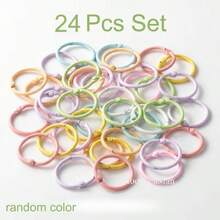 24-Piece Set Of Pastel-Colored Loose-Leaf Binder Rings – Reusable, Openable Metal Rings (Assorted Colors) – Suitable For Index Cards, Flashcards, Planners, Scrapbooks, DIY Keychains, And Office/Study Organization - Multicolor - View 8