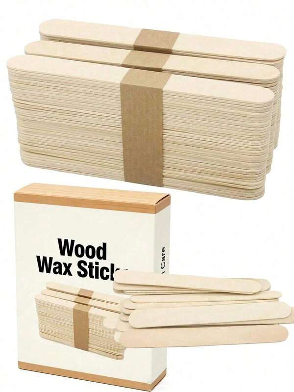 100/80/20Pcs Wooden Hair Removal Wax Sticks, Precise Wax Applicator Spatula, Wood Wax Applicator Sticks For Body Facial Hair Waxing, Professional Spa Salon Home Bathroom Use, Summer Grooming Skincare Waxing Supplies