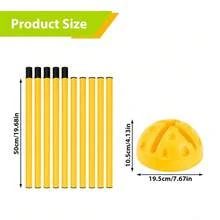 5Pcs Agility Training Set Removable ABS Splicing For Speed Footwork & Lateral Drills Portable Slalom Training Equipment For Football Rugby Baseball Field Hockey & Team Sports - Yellow - View 2