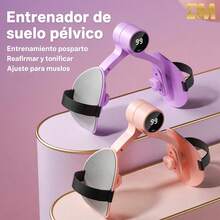 D&M Entrenador de músculos del piso pélvico Kegel, Aparato para moldear el trasero,adecuado para la recuperación posparto,Entrenamiento de piernas,Incluye correas, pantalla con contador inteligente, giro de 360°, Yoga para fortalecer las caderas y adelgazar la pelvis,Regalos para Halloween y Navidad,Rosa - Rosa - Ver 3