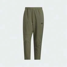 adidas 時尚百搭舒適親膚速乾九分純色透氣直筒運動長褲 男款 - 橄欖綠 - 查看 5