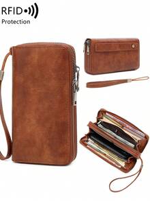 FOREVER MIYIN Women's RFID Long Wallet, Double Zipper Wristlet Clutch, Large Capacity Phone Card Holder Purse - Multicolor - View 13