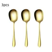 1/3pcs Thick Stainless Steel Buffet Spoons - Perfect For Kitchen, Cooking, Restaurant, Christmas Party And Banquet Use, Dishwasher - Multicolor - View 13