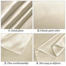 102 X 58 Inch Satin Tablecloth, Rectangular Bed Skirt, Silky Fabric, Champagne Color Party Tablecloth Suitable For Rectangular Dining Tables, Parties, Holidays, Weddings (Ivory White) - Beige - View 3