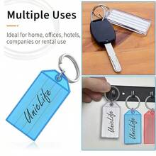 5/10/15/20/25/30Pcs Colorful Plastic Key Tags Set With Open Rings And Blank Paper Labels, Can Be Used To Mark Luggage Bags To Prevent Loss - Multicolor - View 4