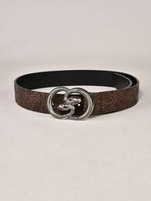 Women's Casual Daily Wear Belt With Dark Floral Trim - A - View 5