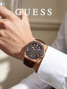 GUESS Men Analog Wristwatch, Seiko VX7J Movement, Luminous Hands, Elegant Daily Gift Watch, W1058G2 - Black - View 4