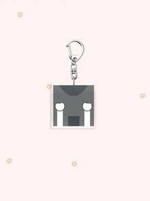 1/6Pcs Minimal Dandy's World Cute Bag Charms, Geometric Color Block Kawaii Portrait Key Ring Car Accessories Gift For Fans Suitable As Birthday, Halloween, Back To School Gifts - Multicolor - View 8