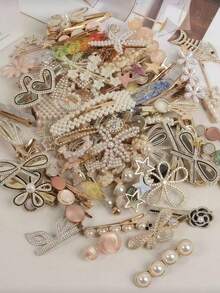 60/50/35pcs/Set (Random Mix) Fashion Elegant Pearl Hair Clips, French Style Elegant Side Bang Clips, Seamless Hair Clips For Daily Use, Bang Clips, Hair Accessories, Makeup Clips, Crocodile Clips, Side Clips, Hair Clips, Makeup Clips, Straight Hair Clips, Girls Skateboard Clips, Edge Clips, Crocodile Clips, Girls Hair Clips, Sweet Bang Clips, Crocodile Clips, Hair Accessories, Claw Clips, Hair Clips, Hair Pins [Random Mix], Hair Clips - Multicolor - View 4