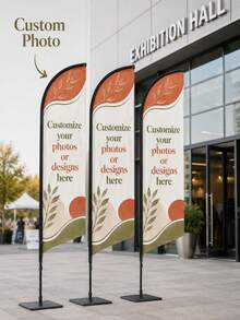 1件客製化羽毛旗，僅旗面，不含旗桿，可列印，加厚支撐，耐用遮光布料，商店戶外招牌，適用於戶外商業廣告展示、婚禮歡迎背景裝飾、情侶肖像客製印刷，適合婚禮、生日及慶祝活動裝飾 - 彩色 - 查看 7