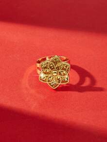 Mgyi Boho 6-Petal Rhombus Hollow Flower Open Adjustable Ring For Women Daily Party Wear - PJZ-196 - View 2