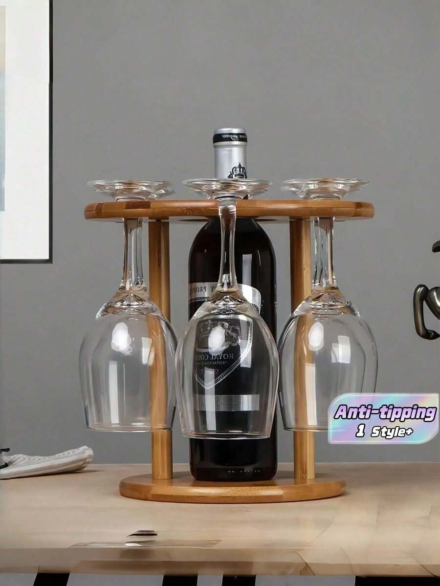 Estante de madera 100 pino macizo Diseño europeo elegante y funcional para copas de vino tinto. Soporte colgante creativo con sistema antivuelco integrado: , estable y perfecto para exhibición suspendida. Ideal para cocina, barra, salón o despacho. Incluye montaje fácil (tornillos y anclajes incluidos) y dis - Ver 1