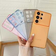1pc Diamond Pattern Glitter SAM S24 ULTRA Phone Case Compatible With Apple S24/S25 Transparent A55 Soft Shell A36 - Blue - View 3