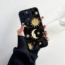 Funny Sun Moon Face Silicone Phone Case For IPhone 14 Pro Max Plus 13 12 Pro Max 11 XS X XR SE2 7 8 Plus Soft Back Cover Fundas - T-Black SHRY 2 - 查看 1