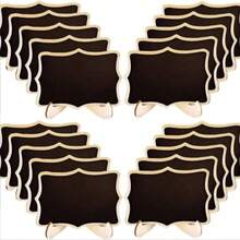 1-20Pcs Mini Chalkboard Sign With Stand, For Message Display Board, Small Wooden Chalkboard, Creative Wood Crafts, Small Blackboard, Coffee Decoration, Restaurant Display Board, Message Board, Home Art Board - Multicolor - View 12