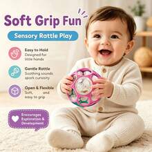 Colorful Baby Handheld Grip Ball Rattle Toy, Hollow Design Easy-To-Grip Sensory Toy, Early Development Toy, Suitable For Newborn Baby Christmas, Halloween, All Holiday Occasions, Birthday Gift (Random Color) - Multicolor - View 8