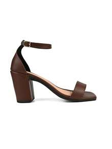 ZATURE STORES Elegant Women's Block Heel Sandals, Chunky Square Heel, Casual Strappy Party Sandals, Colorful, Zature Promotion - 鏽棕色 - 查看 5