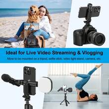 Camera Phone Tripod Mount, Tripod Phone Clip, Universal Smartphone Bracket Adapter With 2 Cold Shoe Mounts, 360° Rotating Adjustable Phone Holder, Compatible With IPhone, Android Phones And Cameras - View 11