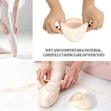 1 paire de protège-trous pour chaussons de ballet, coussinets élastiques souples pour l'avant-pied, protège-orteils en silicone - Nude - Voir 4