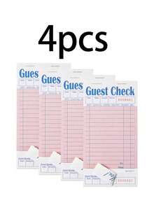 1/4/8 Pack Pink Customer Check Bill Book, Suitable For Waiters/Waitresses, Server Notepad, Restaurant Billing Paper, 50 Sheets Per Pack, 200 Sheets Total,Horizontal/Vertical Layout For Time Tracking, Accounting, Inventory Management Activity Planning - Multicolor - View 13