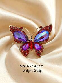 Luxury Crystal Butterfly Brooch, Women's Colorful Rhinestone Brooch, Unisex Party Jewelry Accessory/Best Friend Gift, Suit Badge Decoration - Multicolor - View 7
