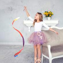 Abeillo 2pcs Rhythmic Dance Ribbons, 78.7 Inch Gymnastics Ribbon Dancer Wand Dancing Ribbon Streamers For Kids, Fits Artistic Dancing Gymnastics - ColorE - View 5