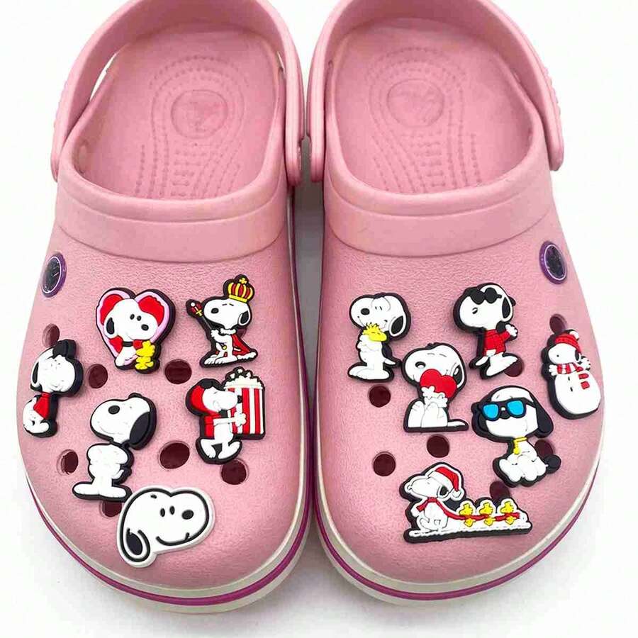 1 Set/12 Pieces 2026 New Snoopy Shoe Charms, Exquisite And Compact, Instantly Enhance Shoe Appearance, Creative And Fun, DIY Your Way, Cute And Healing, Perfect As A Surprise Gift For Friends And Family (Random Styles) - Multicolor - View 1