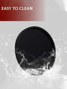 Bandeja de baño de silicona de 3 tamaños, bandeja redonda para tocador, estantería de almacenamiento para encimera de cocina, soporte decorativo para jabón, bandeja decorativa para mesa de café para perfumes, velas, plantas (Negro) - Negro - Ver 5