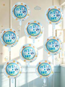 8pcs Baby Theme Balloon Set, 18 Inch Round Balloons For Boys And Girls, Suitable For Birthday Party, Baby Shower, Baptism, Gender Reveal, Welcome Baby Party Decoration - Multicolor - View 2